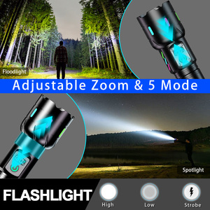 Đèn pin LED đa chức năng, có thể thu phóng, sạc lại được, chất lượng cao 30W, dùng ngoài trời, khẩn cấp - Product Image 3