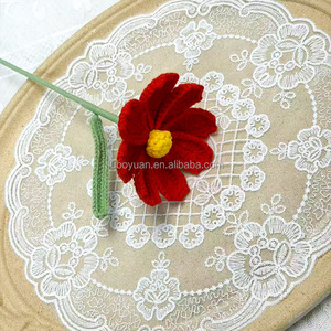 ZYF002 Nuovo Arrivo Fiore <span class=keywords><strong>di</strong></span> Rosa Squisito Lavorato all'Uncinetto, Fiore Galsang Intrecciato a Mano, Bouquet Simulato Intrecciato, Fiore Stabilizzato - Product Image 5