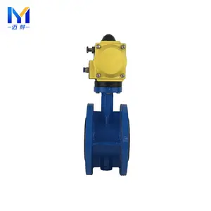 Dn100 Pn16 4 Inch Control Actuator Double Acting Epdm Rubber Seat Ss304 Stainless Steel Type Pneumatic Flange Butterfly Valve