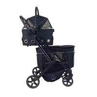 Poussette portable double couche à dimensionnement personnalisable pour animaux de compagnie Caractéristiques pliables et étanches Options réglables disponibles