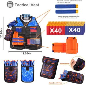 Chaleco táctico para exteriores para niños y niñas, cinturón ajustable <span class=keywords><strong>de</strong></span> pistola <span class=keywords><strong>Nerf</strong></span> EVA, chalecos <span class=keywords><strong>de</strong></span> seguridad para disparar balas, venta al por mayor - Product Image 1