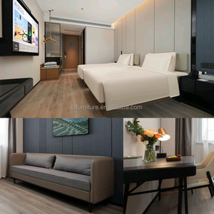 Custom Affordable 3 Star Hotel Bedroom Furniture <b>Set</b> Woodens <b>Bed</b> Frame Nightstands Lounge Sofa Wardrobe TV Cabinet For <b>Full</b> Room - Product Image 5