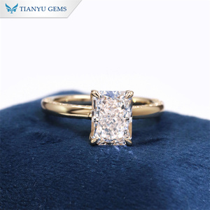 Tianyu Moissaniteダイヤモンドカスタムメイドチューリップデザイン2ct 3ct Mossiniteソリッドゴールド10K 14K 18Kシルバー925ウェディングエンゲージメントリング - Product Image 3