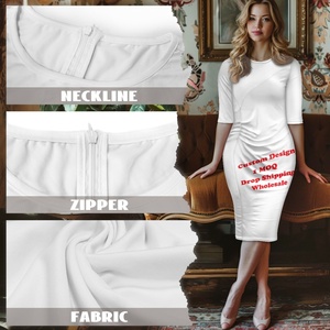 Abito Estivo da Donna con Stampa Botanica Hawaiana Personalizzata, Lunghezza al Ginocchio, Ecologico, Traspirante, Sexy ed Elegante per la Sera - Product Image 6