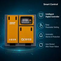 Kompresor Udara Sekrup Inverter Frekuensi Variabel AOKEF 7.5KW 10HP IP54 PM VFD Hemat Energi 35% Lebih Hemat Biaya Listrik