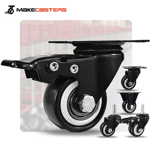1,5 "2" 2,5 "3" 4 "5 дюймов ПВХ колесики промышленные двухподшипниковые полипропиленовые колесики черная мебельная тележка с тормозным винтом OEM - Product Image 1