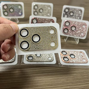 Protection d'objectif d'appareil photo en <span class=keywords><strong>verre</strong></span> <span class=keywords><strong>trempé</strong></span> 9H avec anneau métallique à paillettes diamantées pour <span class=keywords><strong>iPhone</strong></span> 17 Air 16 15 14 13 12 <span class=keywords><strong>11</strong></span> Pro Max Plus - Product Image 5