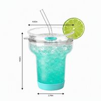Verre à cocktail Margarita en borosilicate haute résistance, réutilisable, avec option paille en verre, idéal pour bars, fêtes, smoothies et boissons froides en extérieur