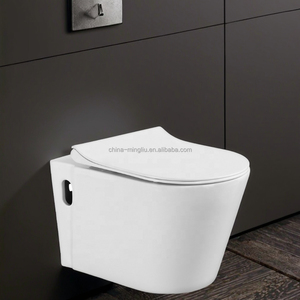 Inodoro Moderno de <span class=keywords><strong>Pared</strong></span> con Descarga por Gravedad, Sifón <span class=keywords><strong>en</strong></span> P, Color Blanco, Forma Alargada Tipo Tornado - Product Image 4