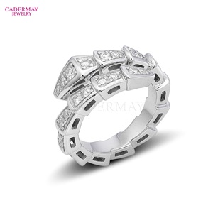 Moissanite <b>Ring</b> Snake Shape S925 Sterling Silver Channel Setting <b>Open</b> Design For Women Everyday Wear - Product Image 4