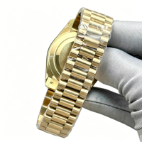 Montre personnalisée ronde en or 18 carats 41 mm avec moissanite VVS Diamant, montre-bracelet haut de gamme pour homme, idéale pour les cérémonies