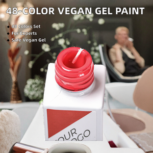 Sample French <b>Nail</b> Art UV Gel Paint 48 Colors 10ml LED Gel Liner <b>Kit</b> Professional Use Non-Toxic Vegan Material - Product Image 2