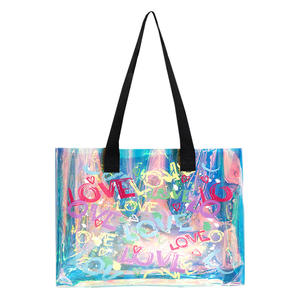 Nouvelle Promotion mode PVC sac fourre-tout fil motif fermeture à glissière bouton pression Transparent épaule plage Shopping sac cosmétique - Product Image 5