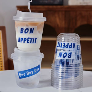 Gobelets en <span class=keywords><strong>plastique</strong></span> pour boissons froides avec couvercles, personnalisables avec logo, jetables, en PP rigide, fond rond, 12/16/24 oz, pour bubble tea, café glacé - Product Image 4