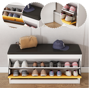 Hộp Và Giá Để Giày Xoay Bằng Gỗ, 10 Tầng, Màu Trắng, Kiểu Dáng Tuyệt Vời, Xoay Được, Có Chỗ Ngồi - Product Image 4