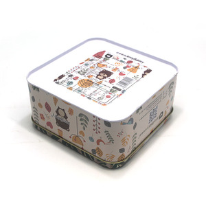 Hộp thiếc hình vuông tròn, chất liệu kim loại đạt chuẩn thực phẩm, dùng đựng bánh quy, kẹo, trà, sô cô la, hộp quà trang trí, hộp đựng đồ trống rỗng - Product Image 5