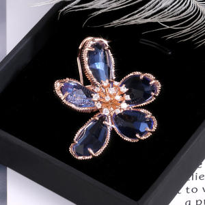 Orecchini Pendenti a Fiore Swarovski con Cristalli Blu, Placcati in Rodio, Gioielli da Festa per Donne, Montatura in Argento 925 - Product Image 4