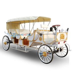 Chariot de Mariage Européen à Prix Abordable, Chariot de Tourisme, Magnifique Chariot Citrouille Blanc Couvert - Product Image 2