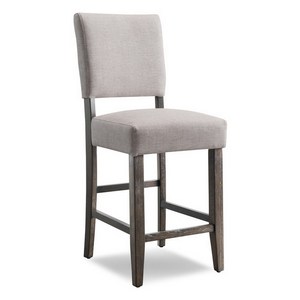 Set di 2 sedie imbottite alte da bancone con seduta <span class=keywords><strong>grigio</strong></span> erica, <span class=keywords><strong>sgabello</strong></span> da bancone in legno - Product Image 4