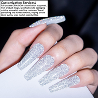 Vernis à ongles gel français végétalien OEM ODM, liquide réfléchissant effet diamant disco, à paillettes, effet holographique, pour nail art en salon, compatible UV LED, à retirer par trempage