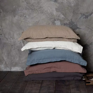 Housse de coussin Queen en coton doux lavé, motif écossais tricoté, 200 fils, personnalisable, pour lit King, jeté décoratif - Product Image 1