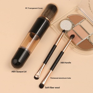 Ensemble de pinceaux de maquillage rétractables 6-en-1 portables, poils doux en fibres synthétiques, pinceaux pour le <span class=keywords><strong>visage</strong></span>, le blush, les yeux, le fond de teint, ensemble complet - Product Image 4