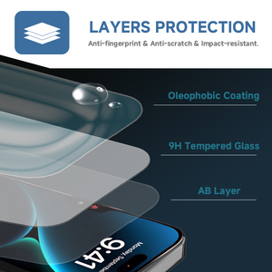 Bán buôn 9H HD rõ ràng Tempered Glass bảo vệ màn hình phim với cài đặt khung cho Iphone 17 Series - Product Image 5