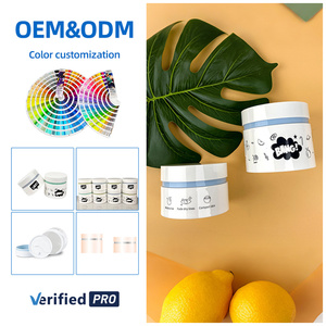 Bán Buôn Vòng Rỗng Nhựa Kem Jar Mỹ Phẩm Khuôn Mặt Kem Trên Khuôn Mặt Cơ Thể Bơ 100G 200G PP Nhựa Lọ Với Muỗng - Product Image 1
