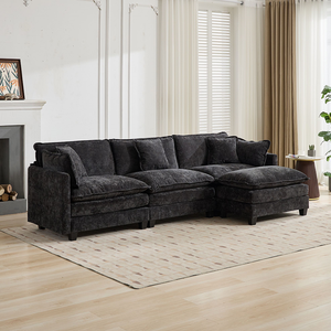 Ensemble de canapé carré trois places Cloud (ottoman non inclus) – Canapé sectionnel moderne pour salon, chambre, appartement, hôtel et villa - Product Image 2