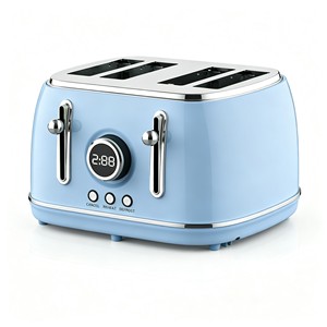 BESTONE 4-Slice <b>Toaster</b> With <b>Digital</b> Timer Defrost Reheat Cancel Function Blue Color Household Use - Product Image 2