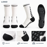 Chaussettes de football antidérapantes avec pointes renforcées, noires et ivoire, en Spandex et Nylon, semelle antidérapante, ajustement parfait pour les bottes, talon et pointe renforcés
