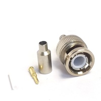 Connecteur à sertir mâle BNC pour contact en cuivre RG-174/RG58 pour applications RF