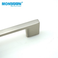Poignées de porte en alliage d'aluminium en forme de U modernes pour l'Europe, boutons pour armoire, tiroir - Finition nickel brossé pour utilisation dans les chambres d'hôtel