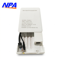 Divisor PoE Impermeable para Exteriores de 15W con Plug and Play, QoS, 10/100Mbps, Estándar IEEE 802.3af/at, Adaptador No Aislado para Cámara IP