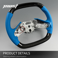 Volant sport en fibre de carbone avec bande LED intégrée personnalisée pour Chevrolet Corvette C8 Z06 Stingray E-Ray 2019-2026 Intérieur