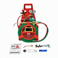 Kit de brasage oxy-acétylène portable, ensemble de soudage oxy-combustible avec régulateur à double manomètre, buse en cuivre, tuyau et allume-étincelleur