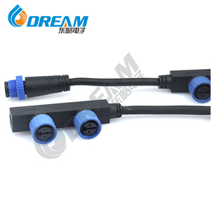 Connecteur de câble répartiteur intégré étanche DREAM Industrial M15 2 broches 1 à 4 pour projet d'éclairage urbain intelligent - Product Image 1