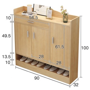 Scarpa Armadio/Cremagliera Del Basamento Naturale/Impiallacciato Rovere w Cassetto e Porta - Product Image 3