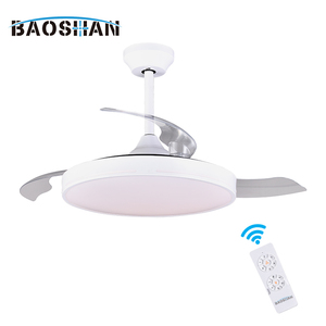 Ventilateur de plafond LED décoratif de style moderne, rétractable, 3 pales, 6 vitesses de vent, 42 pouces, avec lumière ES2551 - Product Image 1