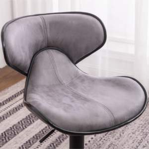 DB Masaccio Lot de 2 tabouret de bar pivotant réglable Airlift gris patiné avec base chromée - Product Image 4