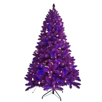 Sapin de Noël artificiel de luxe, nouveau design, violet, articulé, sur pied, haute qualité, entièrement en PVC et PE, avec lumières LED, écologique, pour intérieur