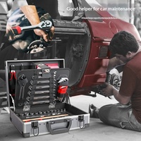 Ensemble d'outils complet en acier au chrome-vanadium de haute qualité, 105 pièces, coffret en aluminium, réparation automobile et domestique, comprend une clé à douille combinée