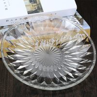 Assiette en verre élégante à motif de diamant rond avec finition cristalline pour table de dîner de mariage en gros