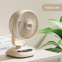 Nuevo ventilador de circulación de aire oscilante de escritorio con motor sin escobillas, luz táctil, pantalla digital y temporizador, para montaje en pared o mesa.