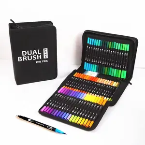 60 72 120 168 renkler çift İpucu Marker çift İpucu fırça kalem sanat set çift İpucu suluboya kalem
