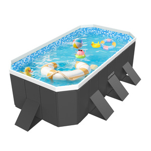 <span class=keywords><strong>Piscina</strong></span> Infantil Inflable Plegable de PVC+Lámina con Esquinas Redondeadas Rectangulares para Uso Familiar al Aire Libre - Product Image 1