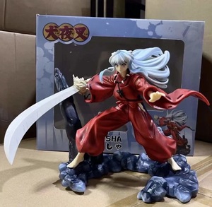 Figurines d'action d'anime <span class=keywords><strong>Inuyasha</strong></span> en gros, <span class=keywords><strong>Inuyasha</strong></span> aux cheveux blancs, scène de combat, figurine debout - Product Image 2