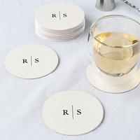 Sous-verre élégant en papier absorbant jetable avec logo personnalisé pour la décoration de table de mariage