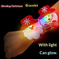 Bracelet lumineux en PVC de Noël avec dessin animé et bonhomme de neige, cadeau créatif de vacances pour enfants, jouet décoratif