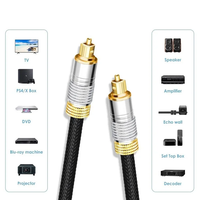 Câble audio optique Toslink en fibre optique, câble audio optique pour barre de son avec connecteurs dorés